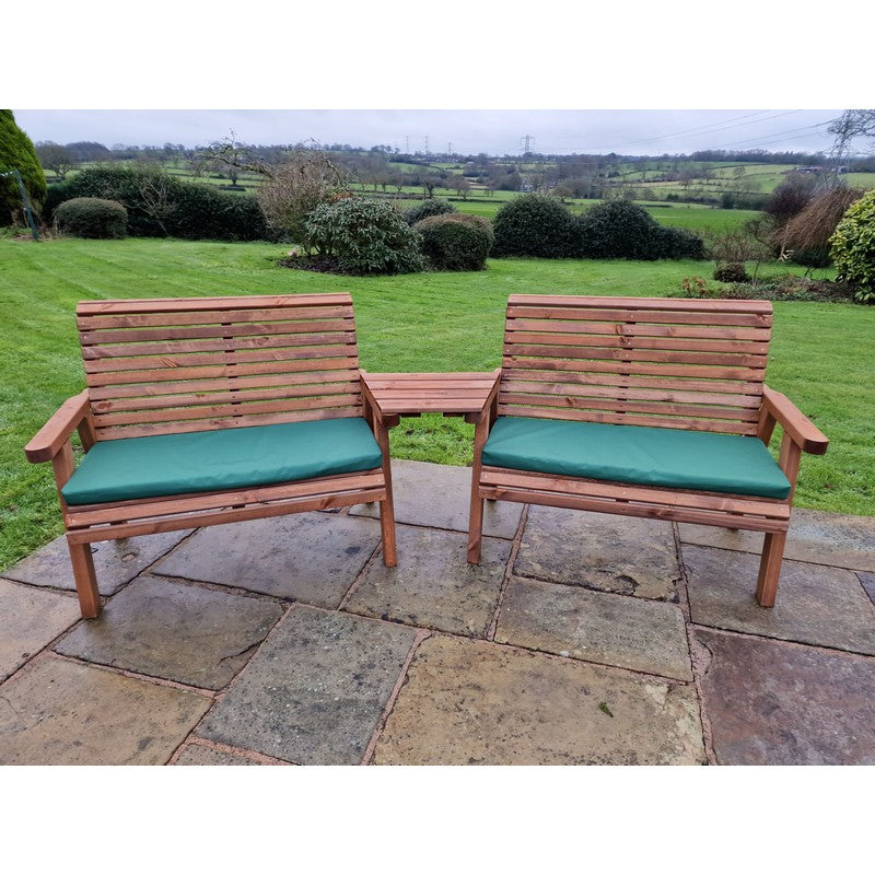 Swedish Redwood Angled Garden Tete a Tete by Churnet Valley - 4 Seat