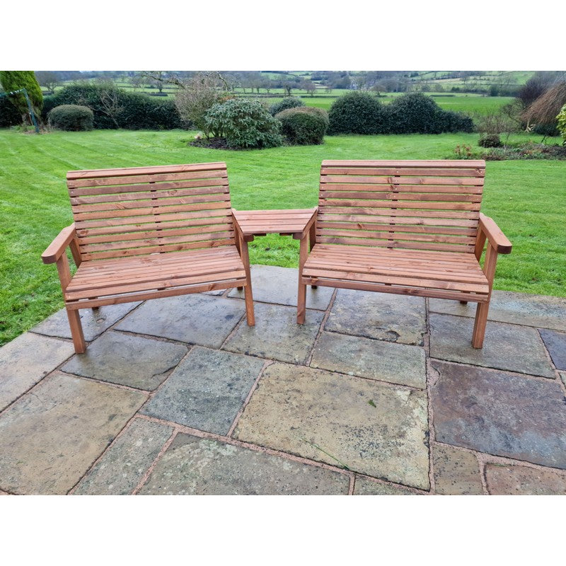 Swedish Redwood Angled Garden Tete a Tete by Churnet Valley - 4 Seat