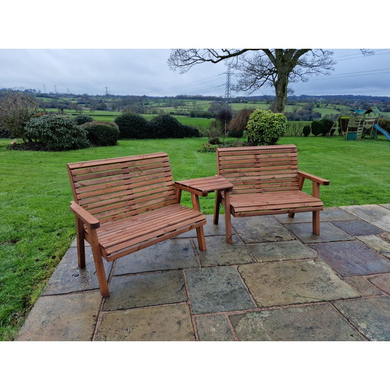 Swedish Redwood Angled Garden Tete a Tete by Churnet Valley - 4 Seat