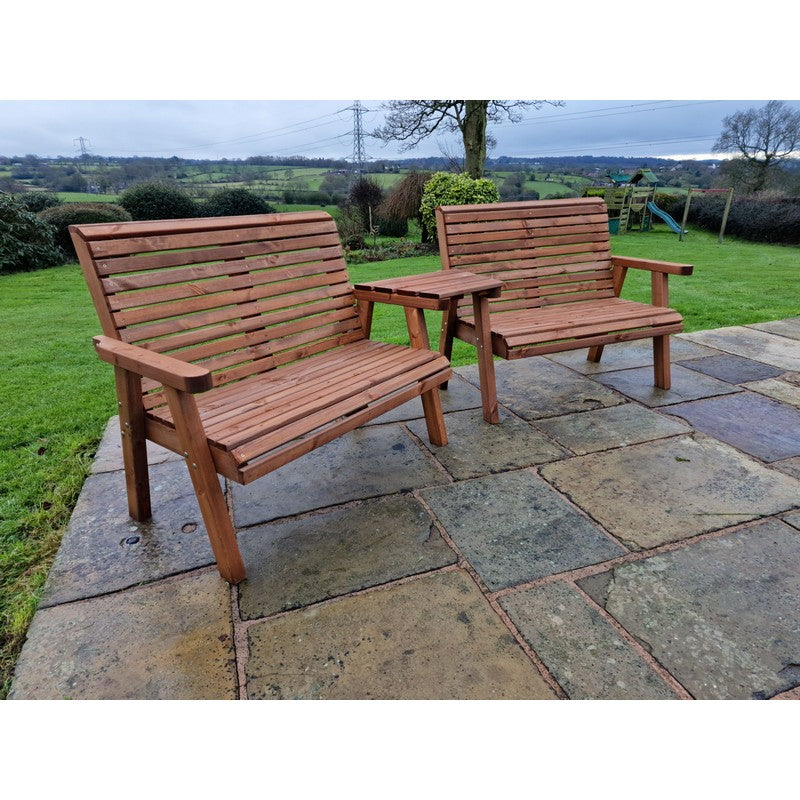 Swedish Redwood Angled Garden Tete a Tete by Churnet Valley - 4 Seat