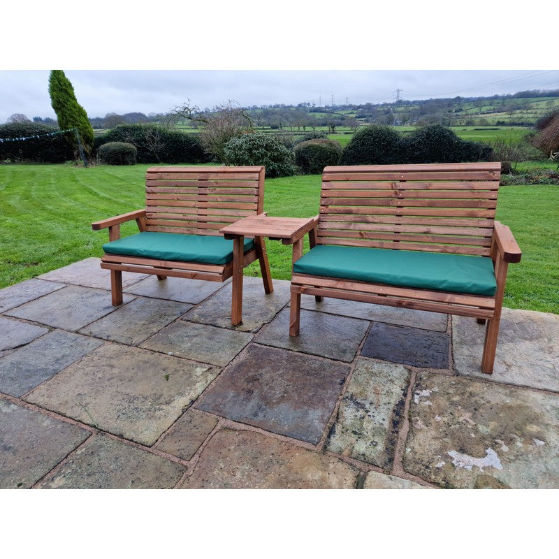 Swedish Redwood Straight Garden Tete a Tete by Churnet Valley - 4 Seat