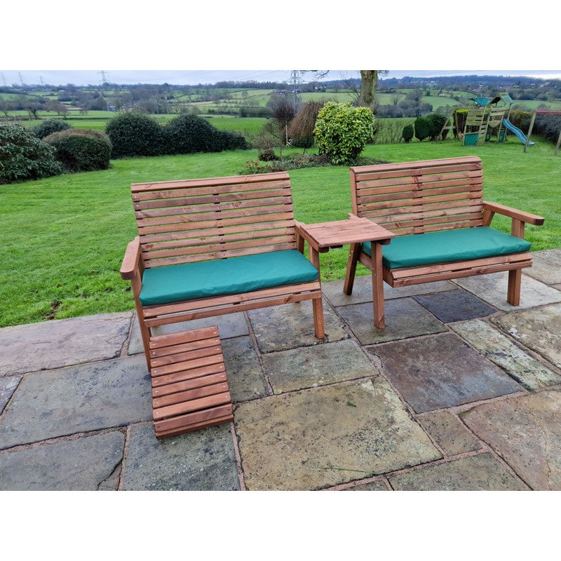 Swedish Redwood Straight Garden Tete a Tete by Churnet Valley - 4 Seat