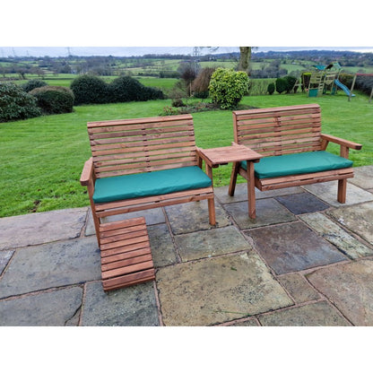 Swedish Redwood Straight Garden Tete a Tete by Churnet Valley - 4 Seat