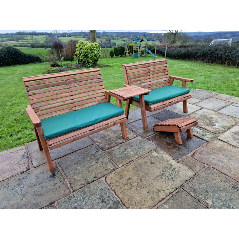 Swedish Redwood Straight Garden Tete a Tete by Churnet Valley - 4 Seat