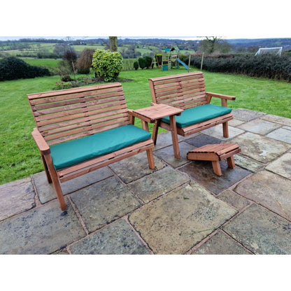 Swedish Redwood Straight Garden Tete a Tete by Churnet Valley - 4 Seat