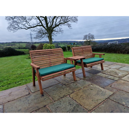 Swedish Redwood Straight Garden Tete a Tete by Churnet Valley - 4 Seat