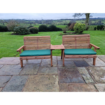 Swedish Redwood Straight Garden Tete a Tete by Churnet Valley - 4 Seat