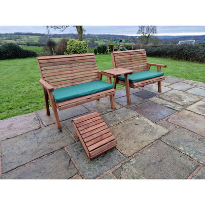 Swedish Redwood Straight Garden Tete a Tete by Churnet Valley - 4 Seat