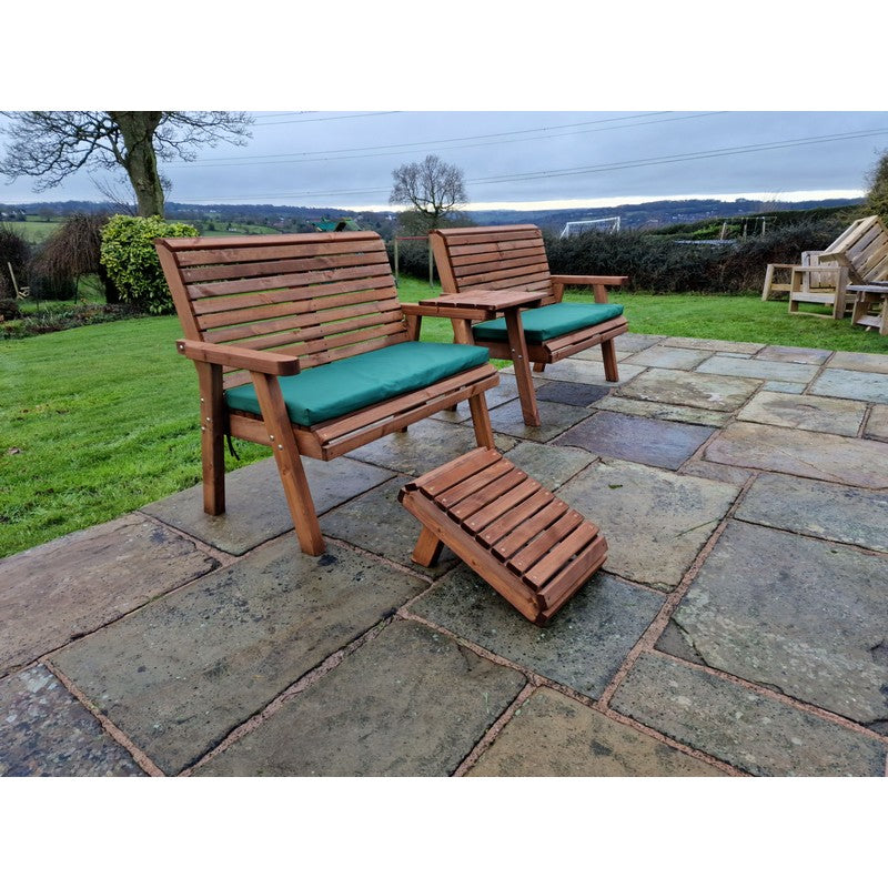 Swedish Redwood Straight Garden Tete a Tete by Churnet Valley - 4 Seat