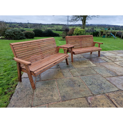 Swedish Redwood Angled Garden Tete a Tete by Croft - 6 Seats