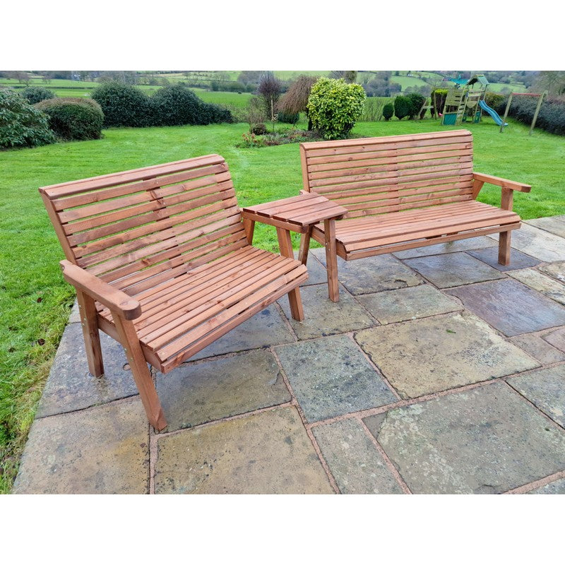 Swedish Redwood Angled Garden Tete a Tete by Croft - 5 Seat