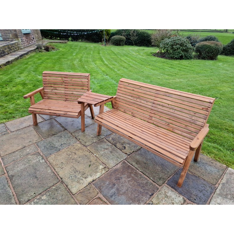 Swedish Redwood Angled Garden Tete a Tete by Croft - 5 Seat