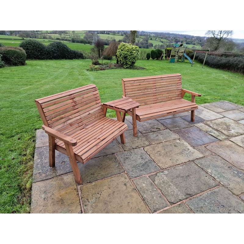 Swedish Redwood Angled Garden Tete a Tete by Croft - 5 Seat