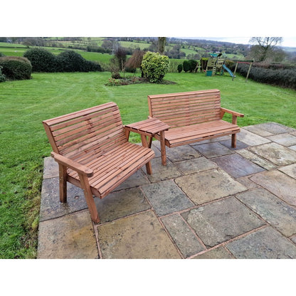 Swedish Redwood Angled Garden Tete a Tete by Croft - 5 Seat