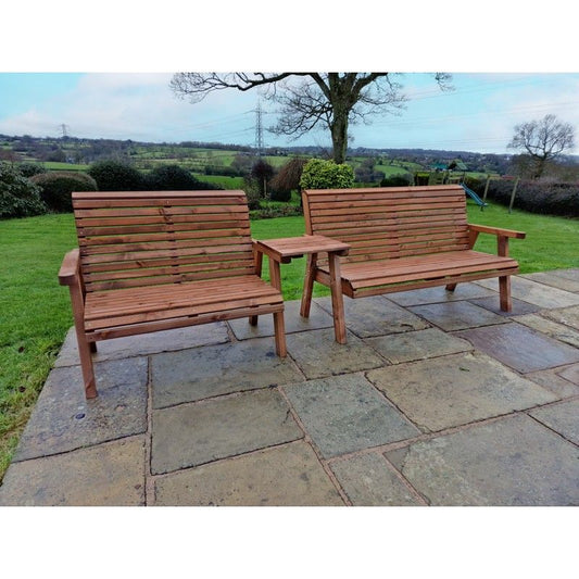 Swedish Redwood Straight Garden Tete a Tete by Churnet Valley - 5 Seat