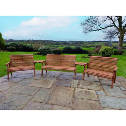 Swedish Redwood Angled Garden Tete a Tete by Churnet Valley - 7 Seats