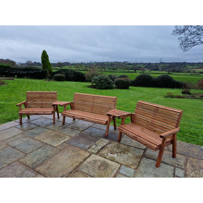 Swedish Redwood Angled Garden Tete a Tete by Churnet Valley - 7 Seats