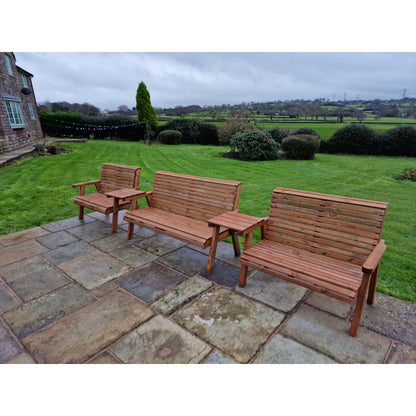 Swedish Redwood Straight Garden Tete a Tete by Churnet Valley - 7 Seats