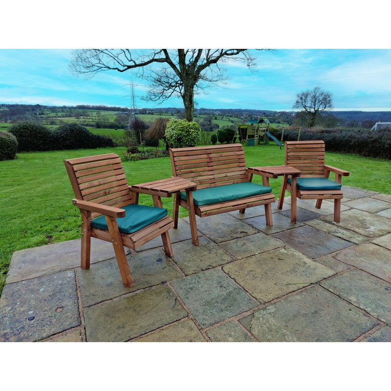 Swedish Redwood Angled Garden Tete a Tete by Croft - 4 Seats