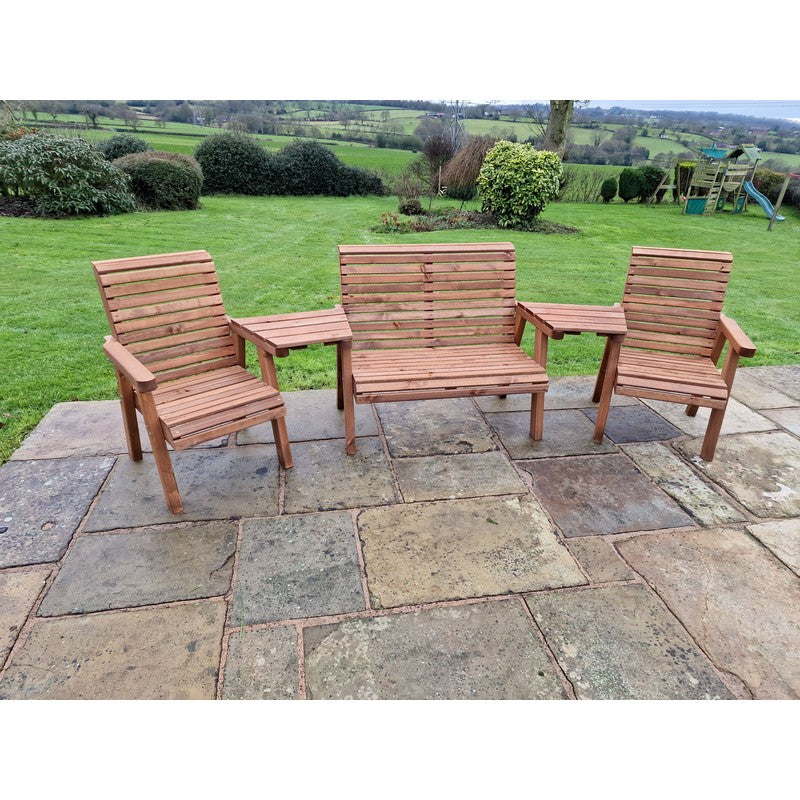 Swedish Redwood Angled Garden Tete a Tete by Croft - 4 Seats