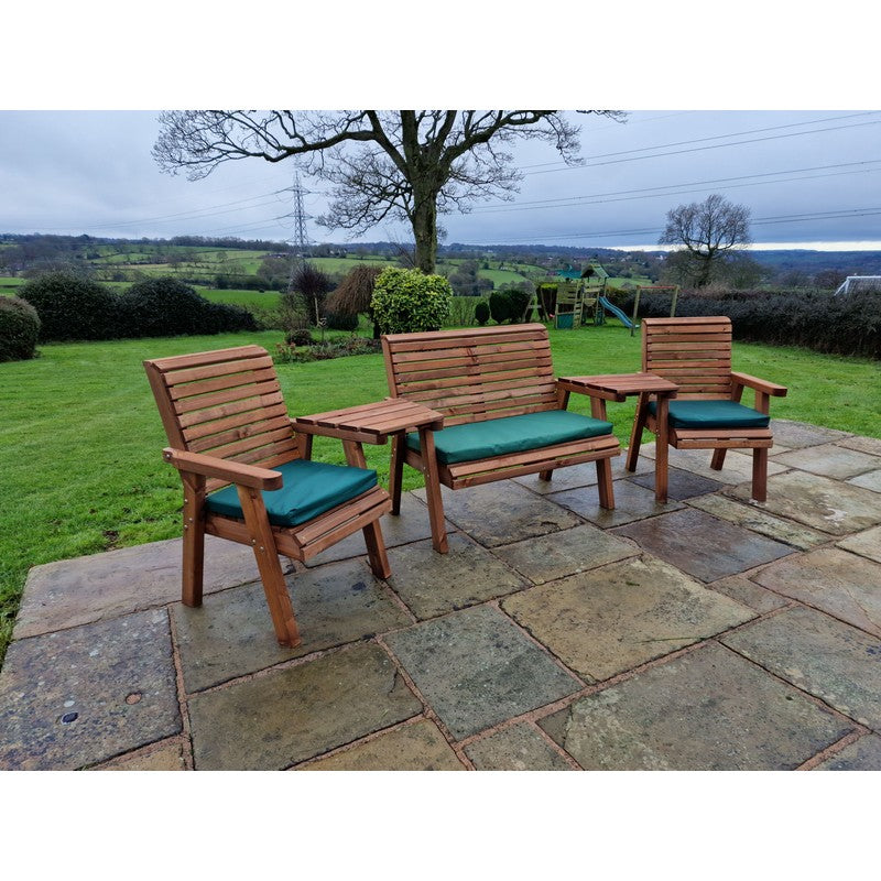 Swedish Redwood Angled Garden Tete a Tete by Croft - 4 Seats