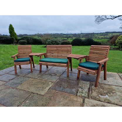 Swedish Redwood Angled Garden Tete a Tete by Croft - 4 Seats