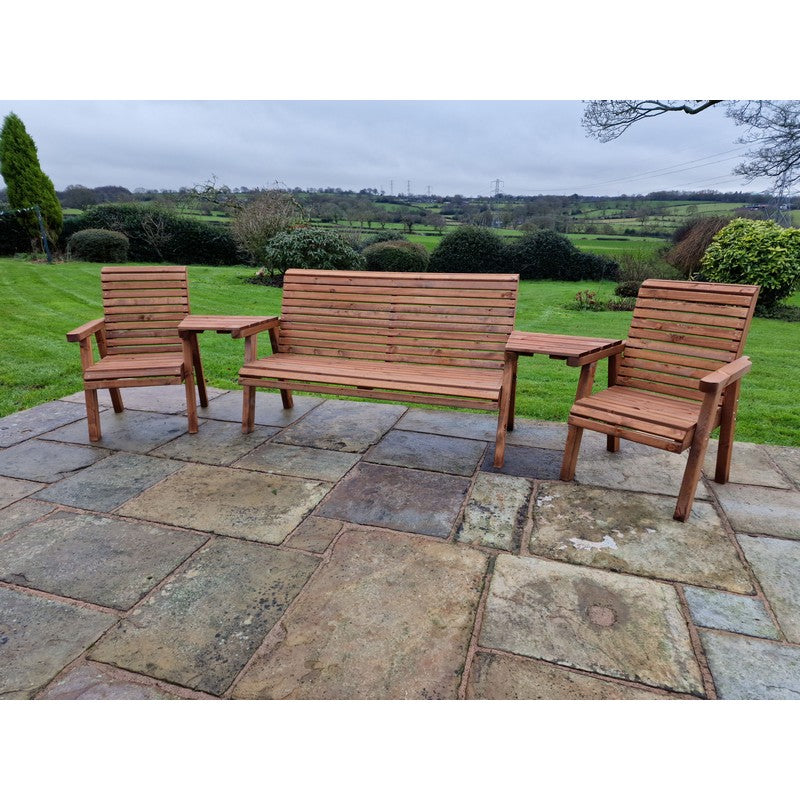 Swedish Redwood Angled Garden Tete a Tete by Croft - 5 Seats