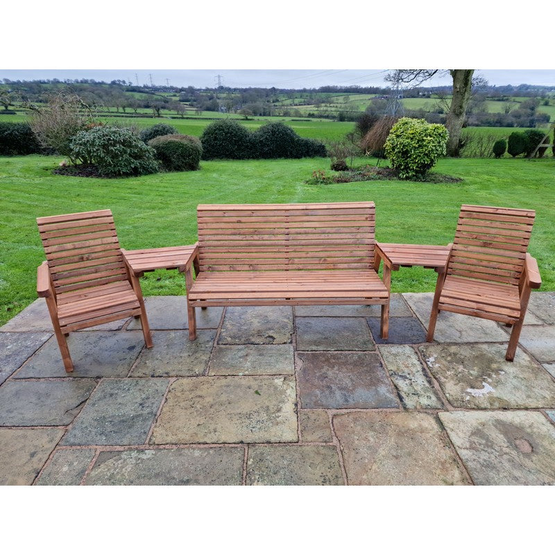 Swedish Redwood Angled Garden Tete a Tete by Croft - 5 Seats