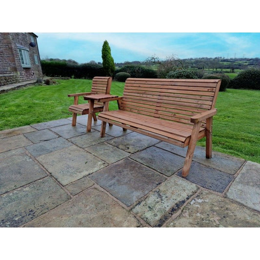 Swedish Redwood Straight Garden Tete a Tete by Churnet Valley - 4 Seat