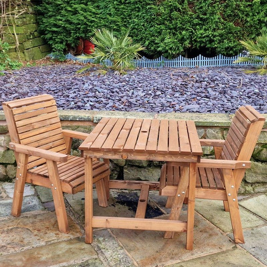 Swedish Redwood Garden Bistro Set by Churnet Valley - 2 Seats