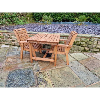 Swedish Redwood Garden Bistro Set by Churnet Valley - 2 Seats