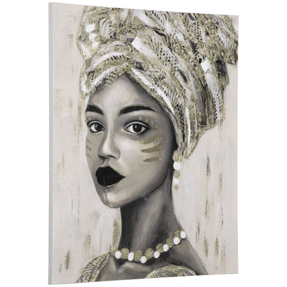 Hand-Painted Wall art of Woman in African Attire