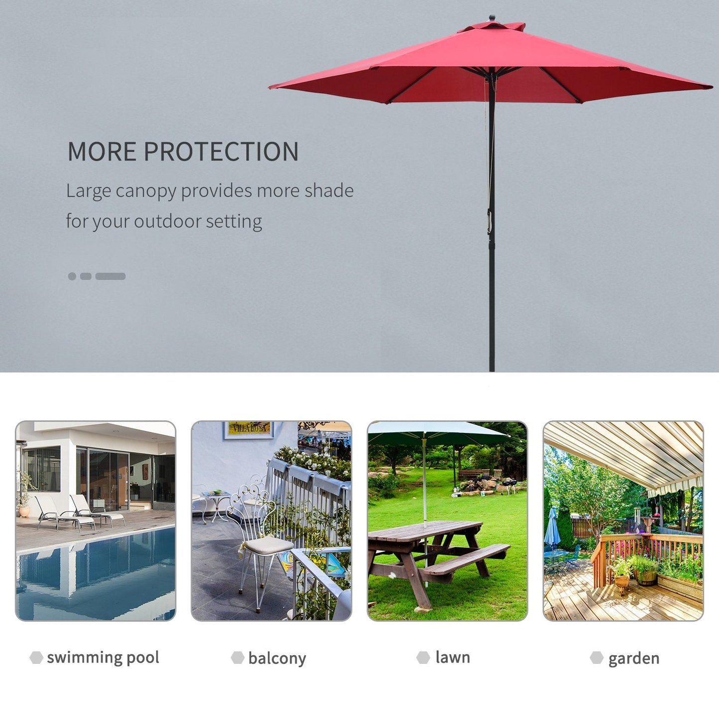 2.8m Garden Parasol Umbrella