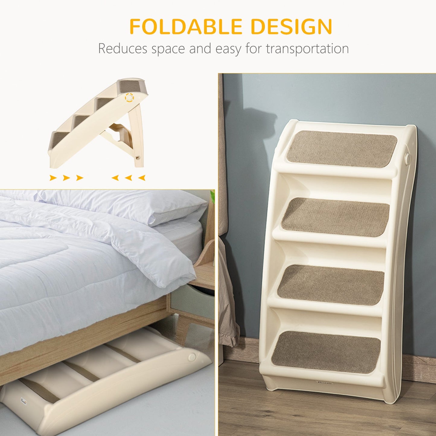 PawHut Foldable Pet Stairs