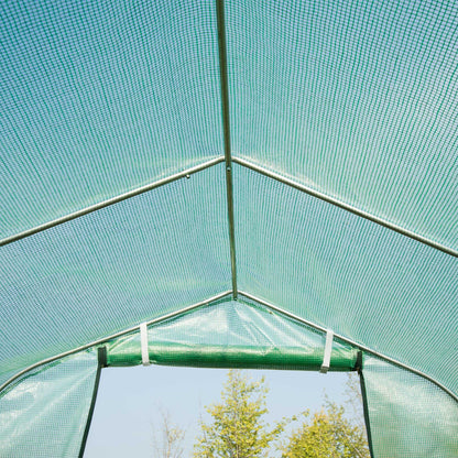 4x2 m Polytunnel Walk-in Greenhouse-Green