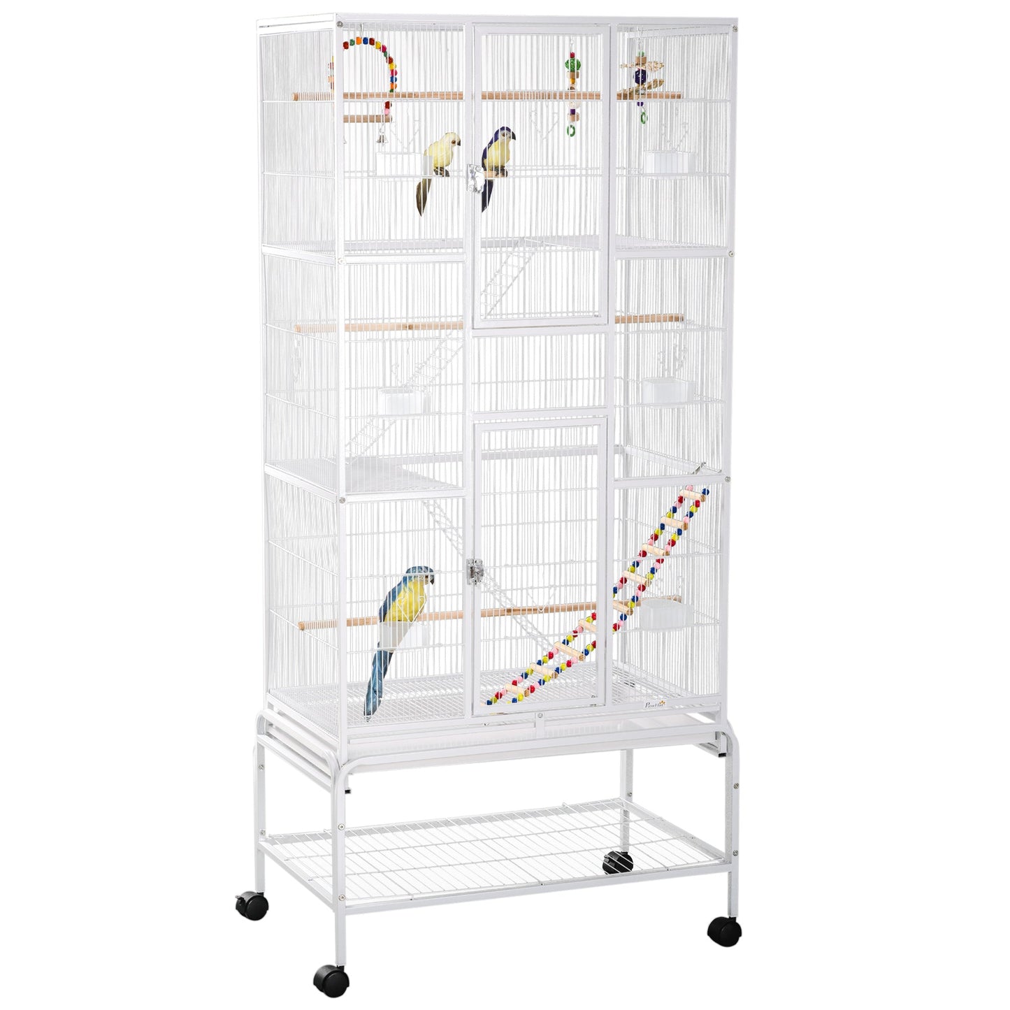 Grille 180cm Bird Cage Wheeled White by Pawhut