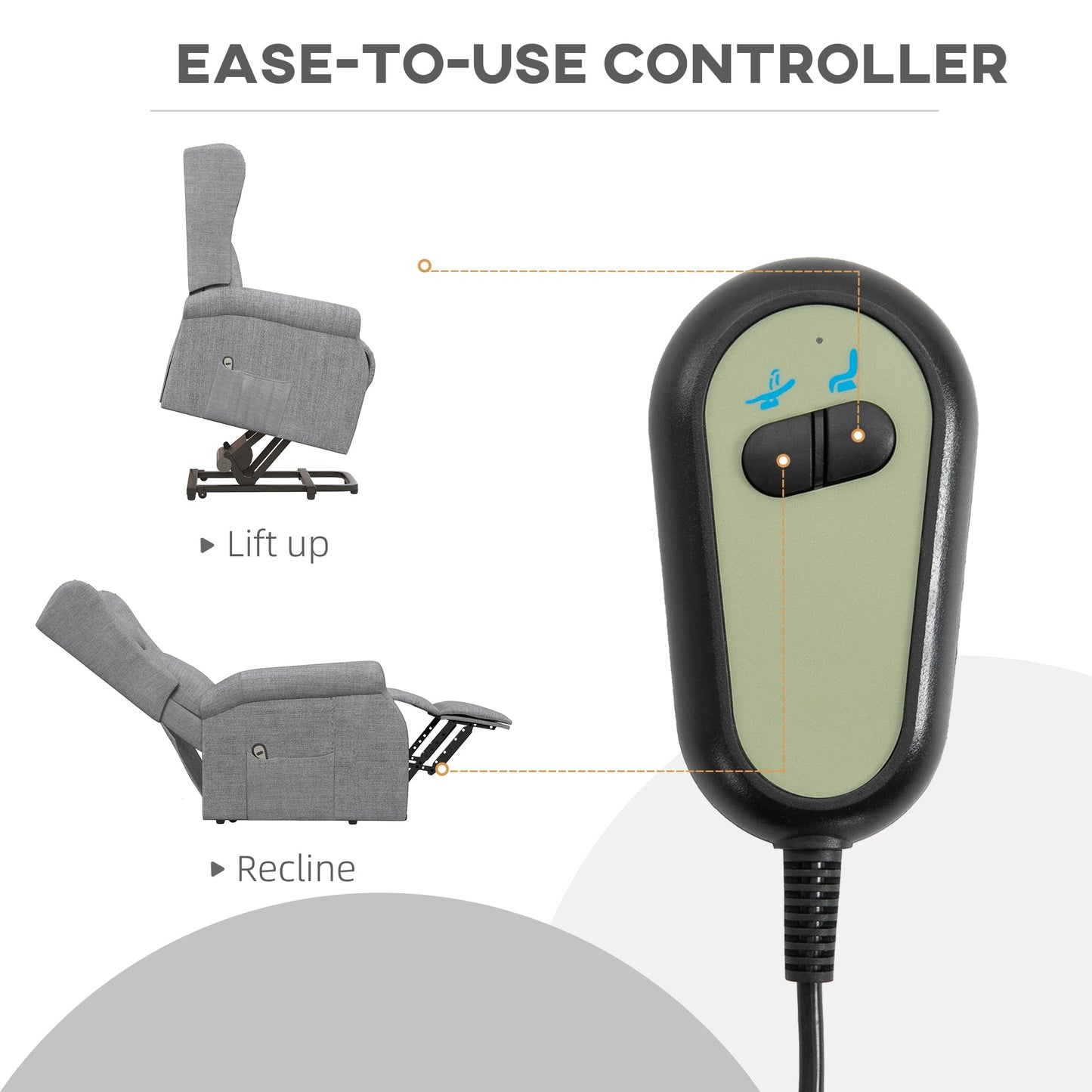 Homcom Power Lift Chair for the Elderly with Remote Control