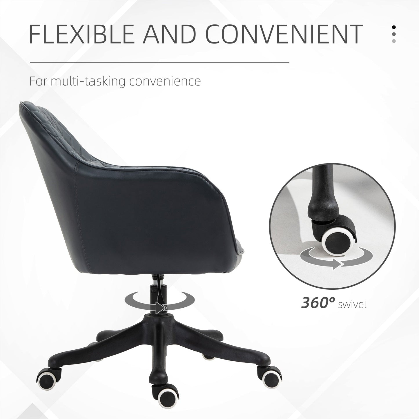 Vinsetto PU Leather Office Chair with Rechargeable Electric Vibration Massage Lumbar Pillow