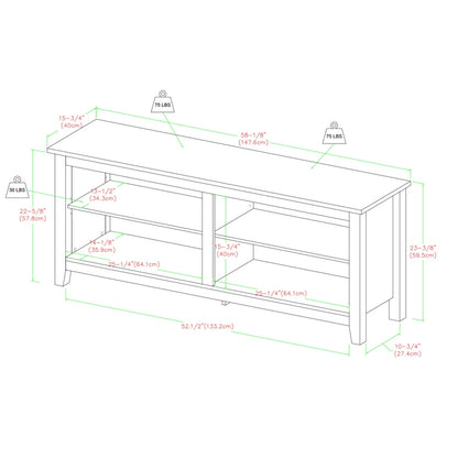 Classic TV Unit Brown 4 Shelves