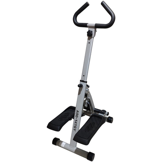 Stepper w/ Handle Hand Grip Workout Fitness Machine For Fitness Aerobic Exercise Home Gym Grey