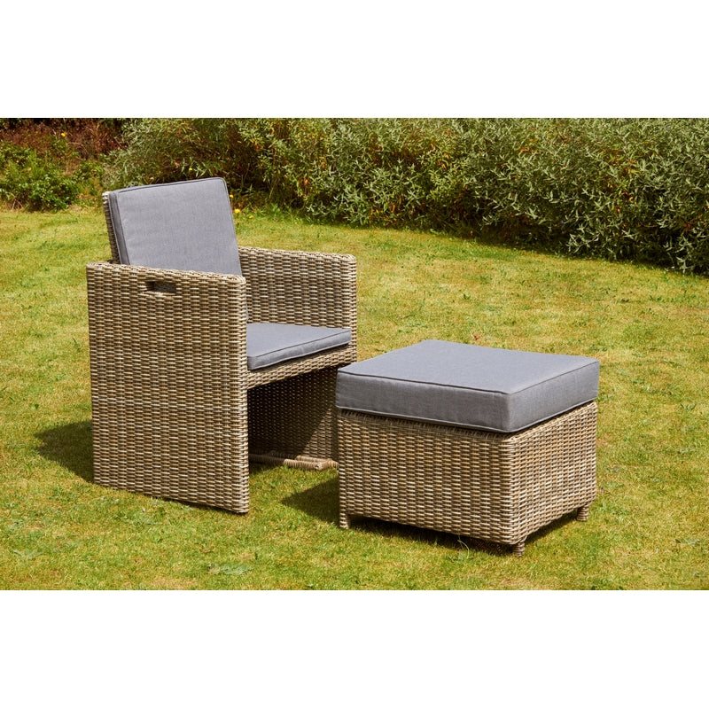 Wentworth Rattan Garden Patio Dining Set by Royalcraft - 10 Seats Grey Cushions