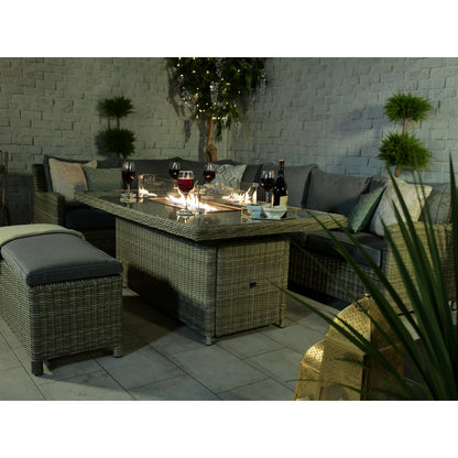 Wentworth Rattan Garden Corner Sofa by Royalcraft - 8 Seats Grey Cushions