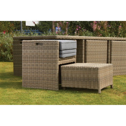 Wentworth Rattan Garden Patio Dining Set by Royalcraft - 8 Seats Grey Cushions