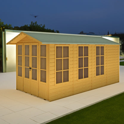 Shire Westminister 7' 1" x 14' 3" Apex Summerhouse - Premium 12mm Cladding Shiplap