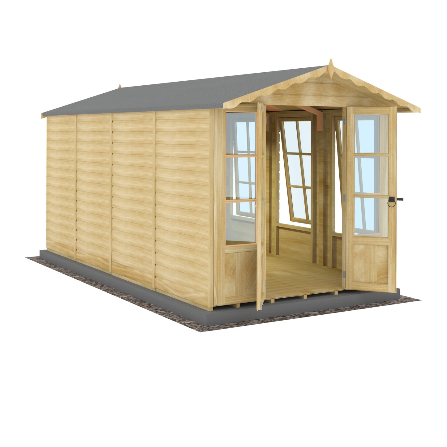 Shire Westminister 7' 1" x 14' 3" Apex Summerhouse - Premium 12mm Cladding Shiplap