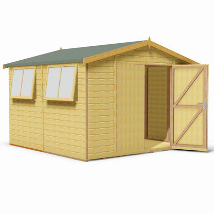 Shire Workspace 10' 4" x 10' 5" Apex Shed - Premium Dip Treated Shiplap