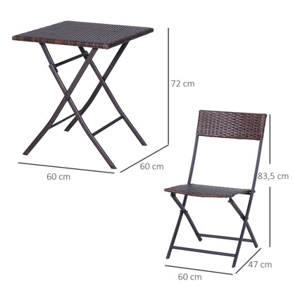 2 Seater Rattan Bistro Set: 1 x table