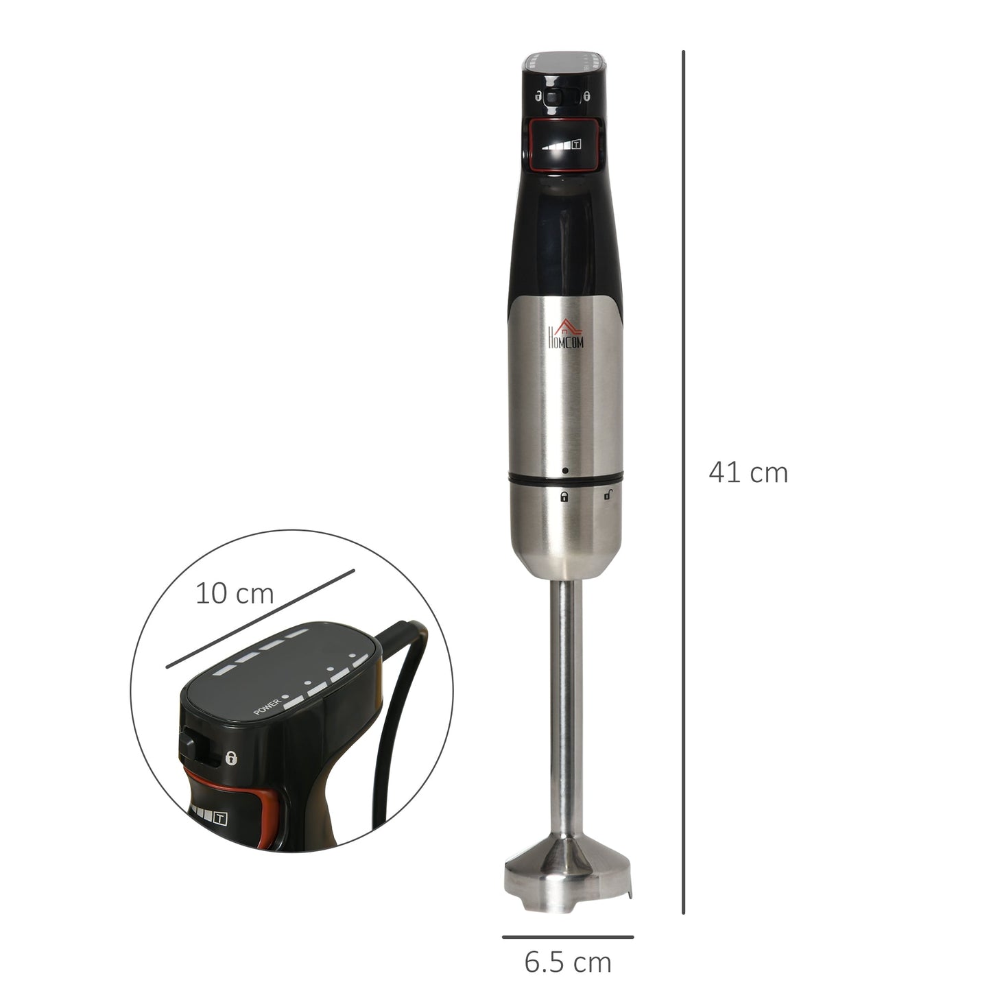 1000W 800ml Multi Speed Hand Blender Black