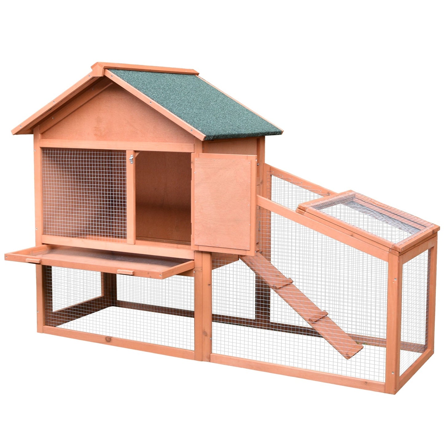 PawHut 2 Tier Rabbit Hutch Outdoor