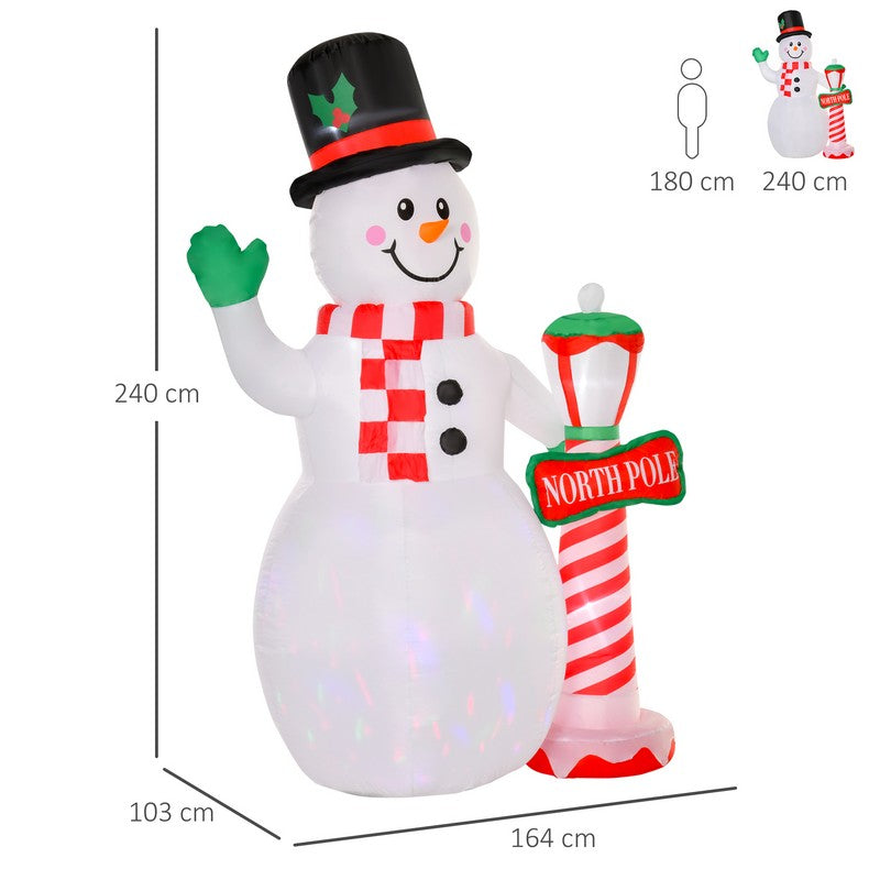 Homcom Christmas Inflatable Snowman with Street Lamp Lighted for Home Indoor Outdoor